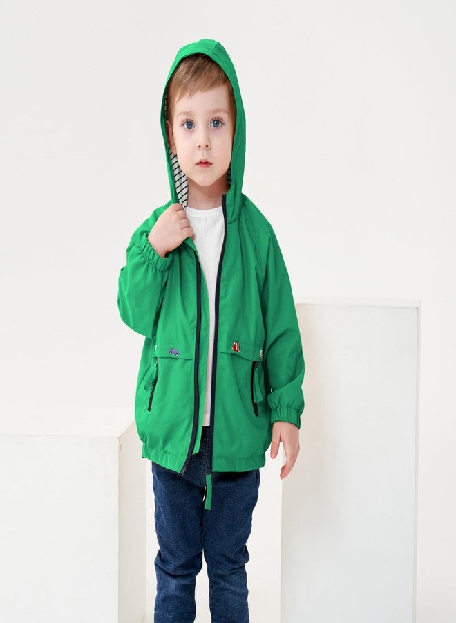 Volunboy Baby Boys Hooded Jacket Toddler Long Sleeve Spring Lightweight Windbreaker Kids Zip Up Fall Windproof Coats (Grass Green, 18-24 Months) - Image 3